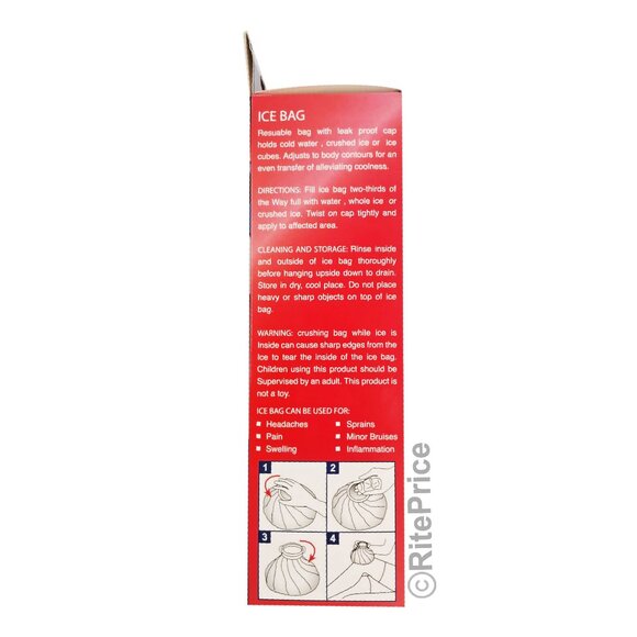 Reusable Ice Bag Pack 9 Inch Cold Therapy English Ice Cap Design First Aid Pain - Picture 7 of 9